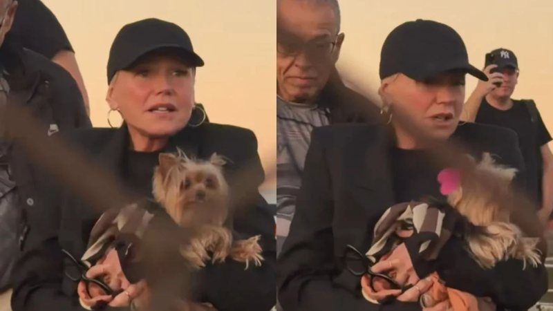 Xuxa se irrita após fã assustar sua cachorrinha