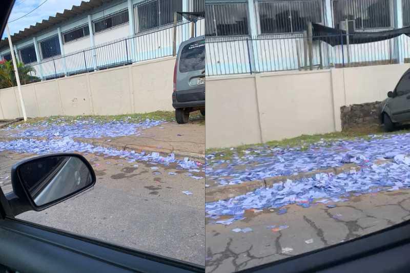 Santinhos e panfletos eleitorais se acumulam nas ruas durante domingo de votação na Bahia