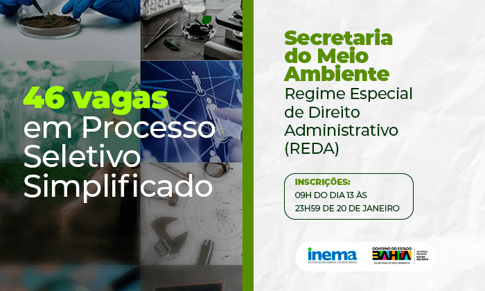 Inscrições para REDA na Secretaria do Meio Ambiente começam nesta segunda (13)