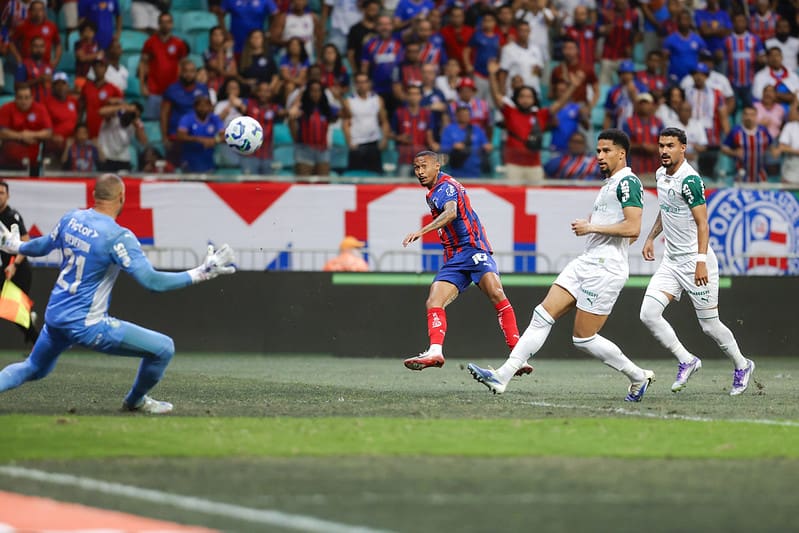 Bahia quebra jejum com golaço e derruba o Palmeiras na Fonte Nova
