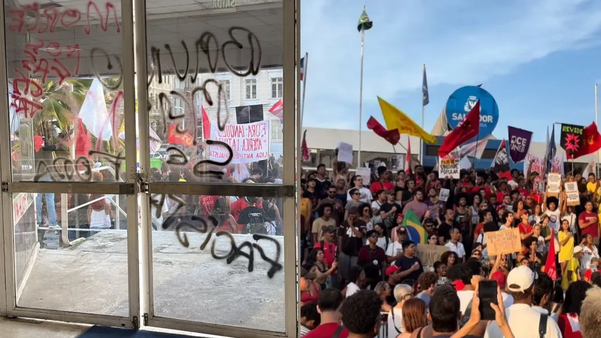 Protestos e pedido de impeachment contra Bruno Reis acabam em vandalismo 