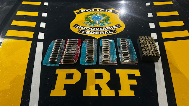 PRF prende homem com 100 munições em ônibus interestadual na Bahia