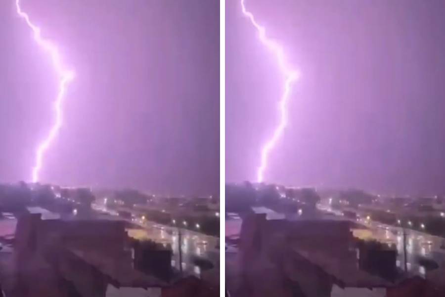 Raios são registrados em Jacobina durante temporal